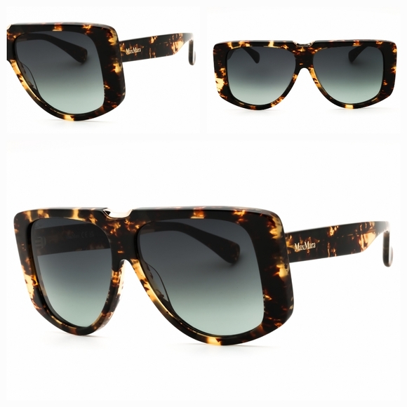 NWT, Max Mara MM0075, Woman\'s Sunglasses, Dark Havana/Gradient Green main image 5